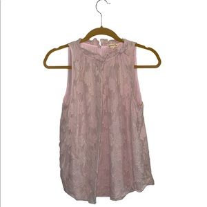 Rebecca Taylor Pink Lace Sleeveless Top